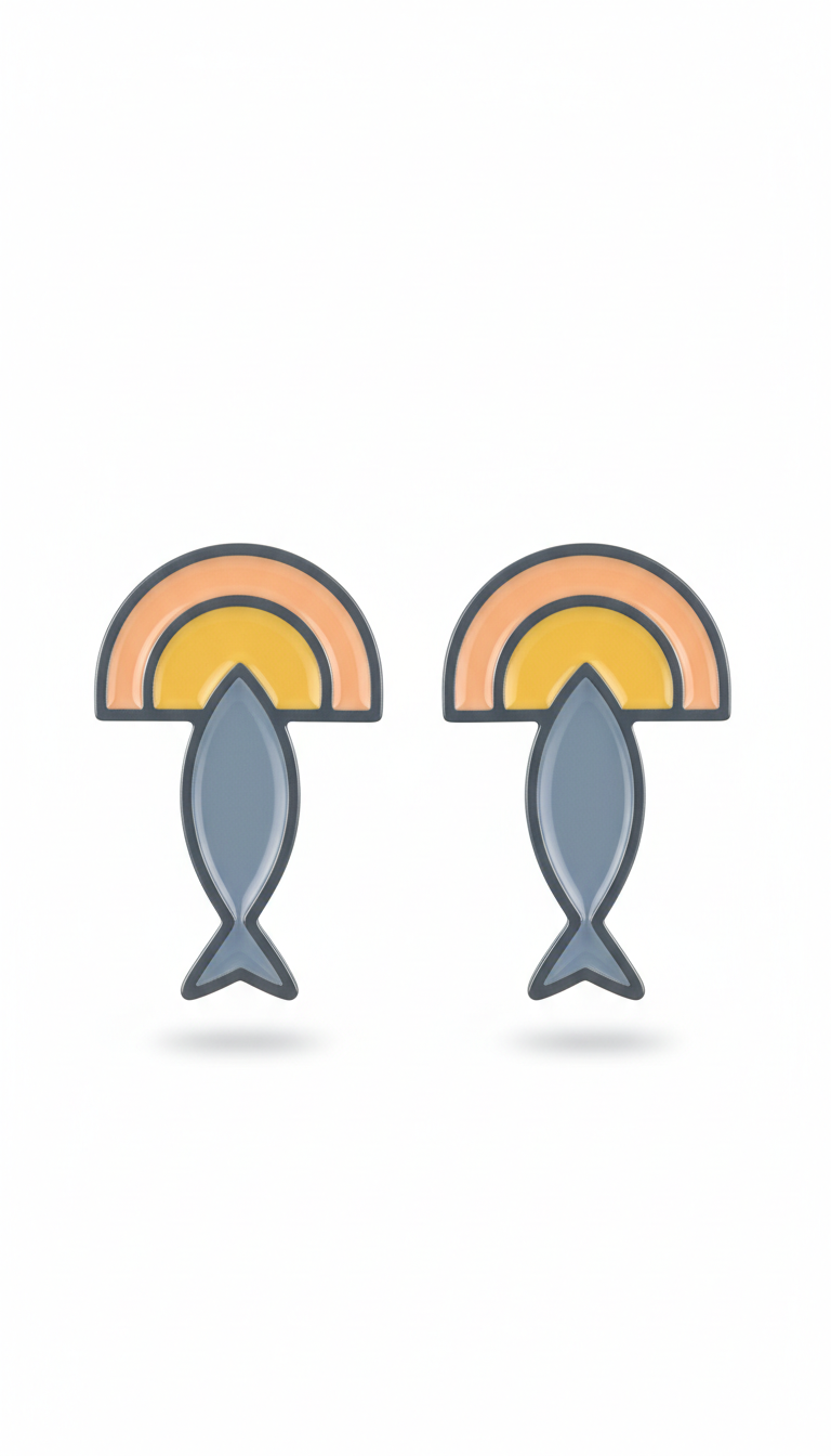 Enamel Halo Statement Earrings