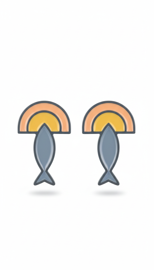 Enamel Halo Statement Earrings
