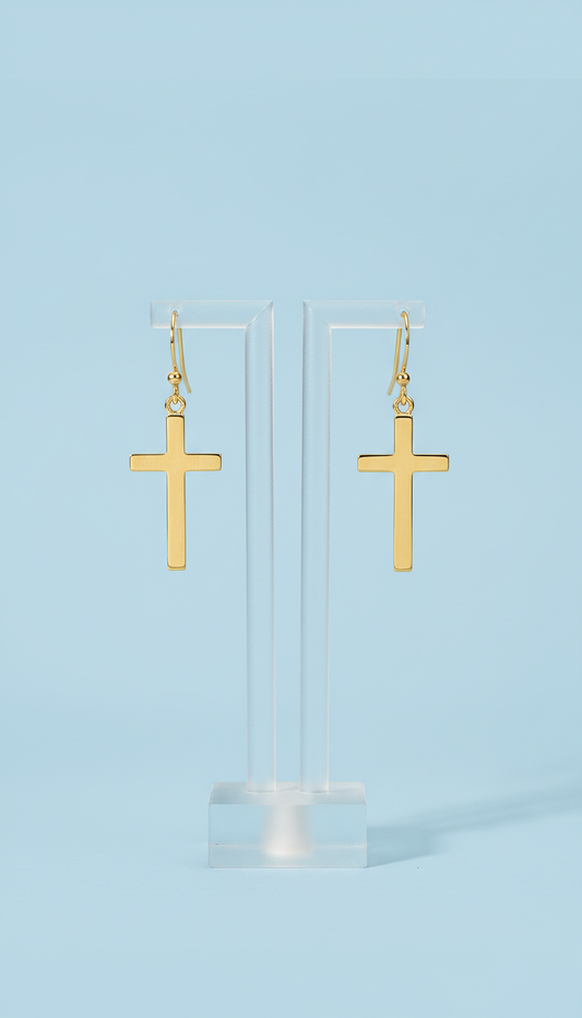 Gold Vermeil Cross Hoops