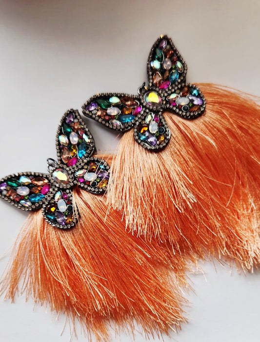 BUTTERFLY ORANGE SILK TASSEL